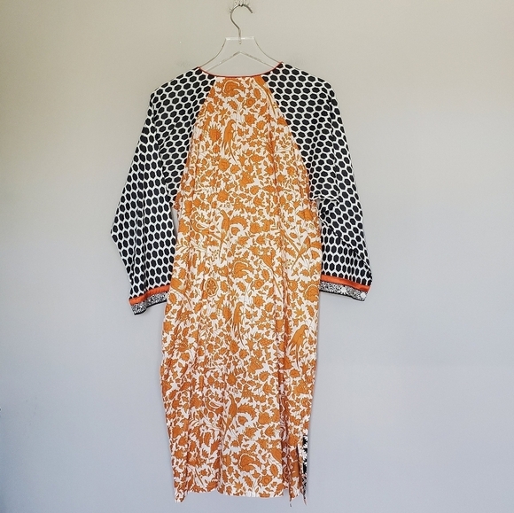 Elegant Orange and Black Patterned Women's Tunic - Picture 2 of 12